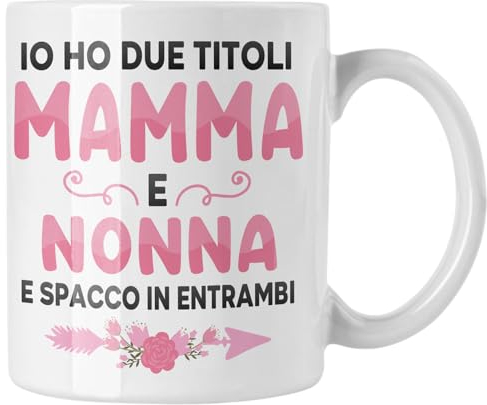 Vulfire Mamma Tazza Regalo donna compleanno Idea originale Idee Regali per lei per Natale festa della mamma, Mamma e Nonna Regalo per lei Pensione (Ceramica, Bianco - MN1)