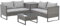 SVITA Kansas Rattanlounge Gartenmöbel Set Sitzgarnitur Outdoor Sitzlounge Terrasse Gartensofa Kissenbox Tisch Polyrattan Stahlgestell Grau