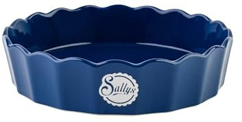 Sallys Stoneware Ofenform rund 24,5 cm - Auflaufform aus natürlichen Materialien, kratz- und schnittfest (Night Blue)