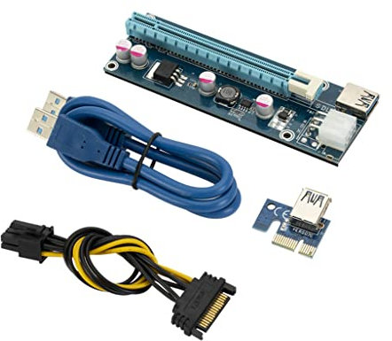 PCIE - Cable de extensión de tarjeta gráfica USB 3.0 PCI-E conexión de transferencia 1X a 16X VER006 VER006C para GPU Mining USB 3.0 Pci Express Pcie 1x a 16x Adaptador de tarjeta extensora