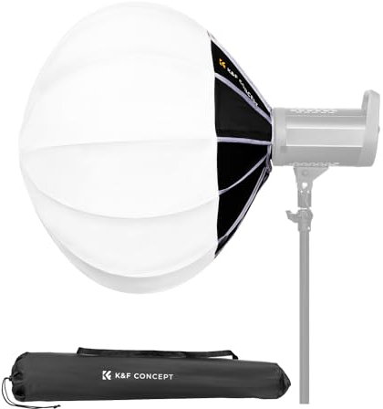 K&F Concept 65cm/26 Zoll Laternen Softbox,Quick Release 360° Lichtdiffusor Softboxen mit Tragbartasche,Bowens Mount Softbox für Videoleuchte COB-Lampen Blitzlampen