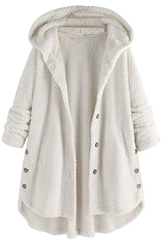 Cappotto Taglia Manica Tasca Cappuccio Lungo Bottone Irregolare Donna Pile Plus Cappotto da Donna Giacca Camera