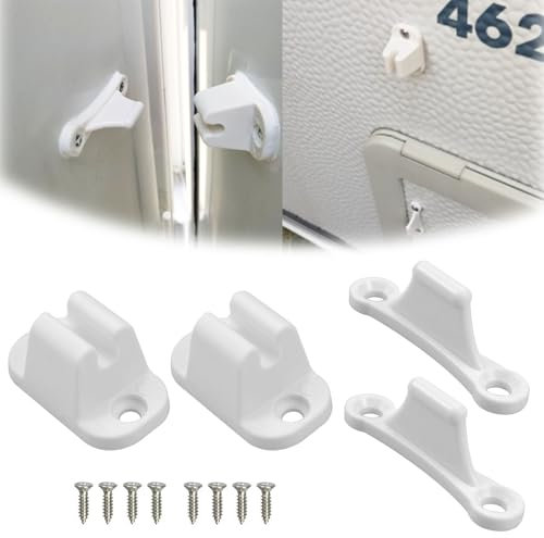 BAOSROY Fermo per Porta Roulotte e Camper,Fermaporta per Roulotte e Camper,Serratura Porte di Camper e Caravan,Sicura per Porta Camper,Accessori Camper Roulotte,per Camper,Roulotte,Barche,Bianco