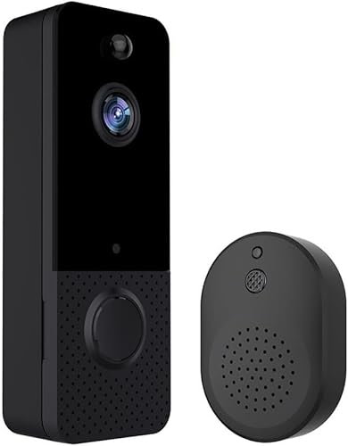 Sonnette sans fil Ring sans fil avec voix bidirectionnelle, nuit, appel vidéo à distance, objectif grand angle, caméra haute définition, sonnette WiFi intelligente, angle d'objectif de 155 degrés, st