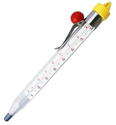 ABOOFAN Lebensmittelthermometer Glasthermometer mit Clip aus Edelstahl Hitzebeständig für Backen und Getränke Praktisches Küchenthermometer zum Sirupkochen und Süßigkeiten Zufällige Farbe