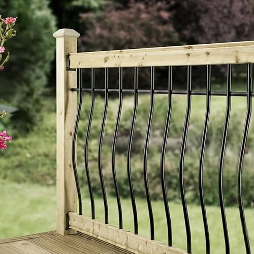 eDecks Tuscany Decking Balustrade Kit - Black Aluminium Balusters - 1800mm Span - Stylish Decking Handrail & Balustrade System for Gardens, Patios & Outdoor Spaces