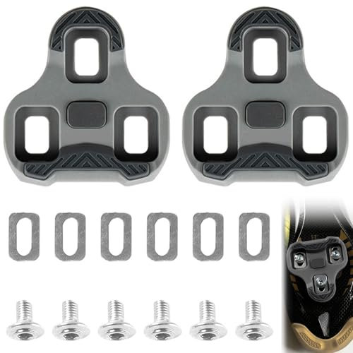Cleats, Pedale für Look Keo Bike Pedale 3-Loch Grip Blade 2 Max Cleats Fahrrad, Cleats Set, Kompatibel mit den Look KEO Blade, 2 Max, Classic 3, Easy und Power Tap Systemen, Grau, TPU, 4,5°