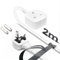 Single Plug Extension Lead 2m, 1 Gang Single Socket Extension Lead Surge Protected, 13amp 250V 3kw UK 3 Pin Fused Mains for Tumble Dryer, Rubber, Tough and Fireproof, White