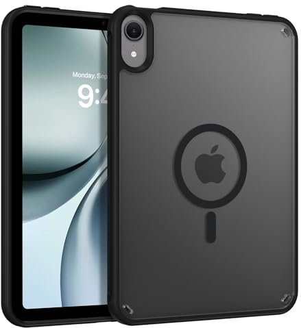 BENTOBEN Magnetic Case for iPad mini 7 A17 Pro 2024/iPad mini 6 2021 8.3 Inch, Translucent Matte Back Military Grade Protection Lightweight Shockproof Cover for iPad mini 7th/6th Generation, Black
