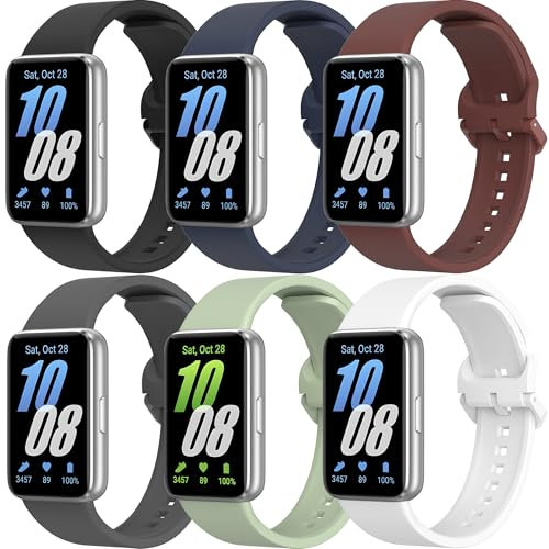 ZGCE Lot de 6 bracelets en silicone compatibles avec Samsung Galaxy Fit 3 pour homme et femme - Bracelet de rechange étanche pour Samsung Galaxy Fit 3 SM-R390