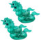 Kisangel 4Pièces sous Gonflables Licorne Vert Transparent pour Boissons Porte Gobelet Flottant Été Décoration De Fête