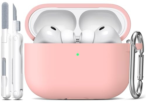 R-fun für AirPods Pro 3 Hülle (2025) Weiche Silikon -Sandrosa | Kompatibel mit Apple AirPods Pro 3. Generation, Reinigungsset & Schlüsselanhänger inklusive, Unisex, Umfassender Schutz