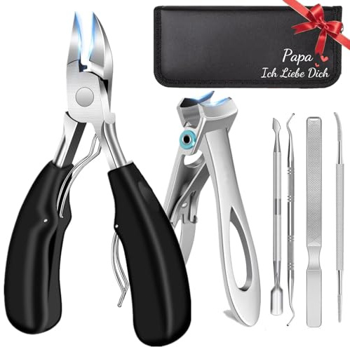 Geschenke für Papa - Profi Fußnagelzange Set, Super Scharf Nagelzange für Dicken & Eingewachsenen Harten Fußnägel, Edelstahl Pediküre Set Knipser Nagelknipser Weihnachtsgeschenke