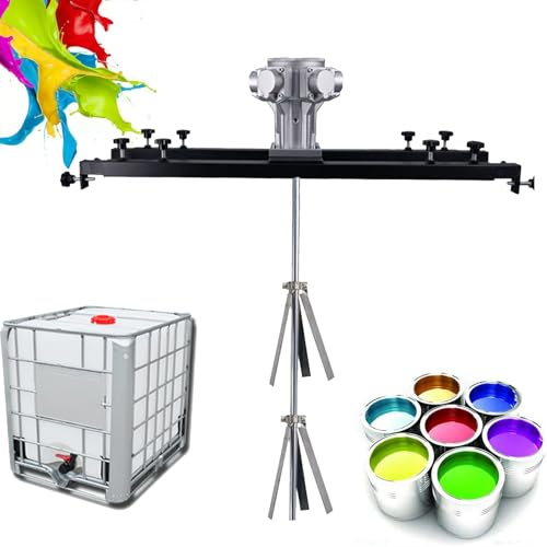 Agitator,Pneumatic Concrete Mixer with Support Hanger,1000L Tank Paint Mixer Machine,Large 5 cylinders,Folding Propeller,for Ink Dissolver Agitator,Coating, Glue, Cement
