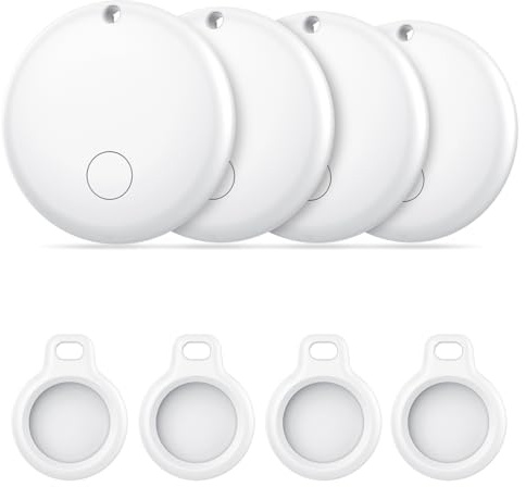 Tracker Tag Android Smart Tag, Schlüsselfinder KeyFinder kompatibel mit Google Mein Gerät Finden APP (Android NUR), Bluetooth Key Finder für Gepäck/Taschen/Koffer/Brieftasche (4Pack Weiß)