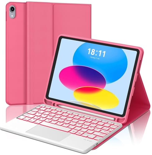 WAVATA Coque Clavier pour iPad A16 11 Ème 11 2025/iPad 10e 10.9 2022
