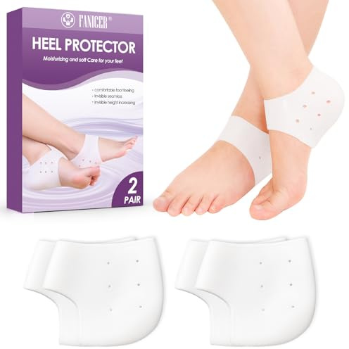 2 Paar Fersenkissen, Fersenkissen für Schuhe,Silikon Fersenschutz,Fersenschutz Silikon Pads Fersensocken,Sehr Geeignet für Fersenschmerzen,Trockene, rissige Fersen