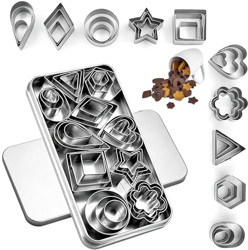 30 Pièces Emporte Piece Patisserie,Emporte-Pièces en Acier Inoxydable | 10 Formes 3 Tailles,Pour Biscuits Fondant Tartes Gâteaux Fruits