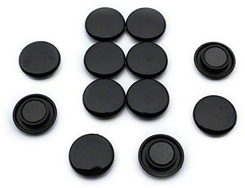 Medium Black Planning Office Magnets for Fridge, Whiteboard, Noticeboard, Filing Cabinet - Pack of 12