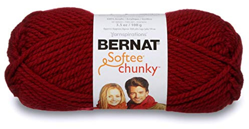 Spinrite 161128-28532 Softee Chunky Yarn-Wine, red