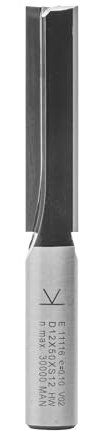 ENT 11116 Nutfräser HW, Schaft (S) 12 mm, Durchmesser (D) 12 mm, NL 50 mm, SL 40 mm, GL 94 mm, mit HW Grundschneide