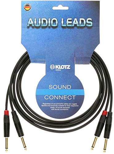 Klotz KMPP0600 Stereo-Tastaturkabel, 6,35 mm gerade auf gerade, 50,8 cm