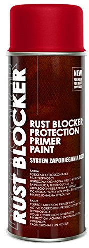 Deco Color 1 Stück 400 ml Rust Blocker 4in1 Metallschutzlack Rost Stop Lack ROT matt RAL 3000, 4in1 -Haftvermittler - Aktiver Rostschutz - schnelltrocknender Lack - effektiver Schutz