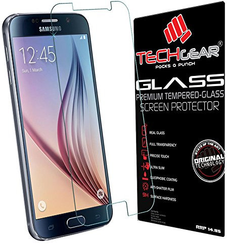 TECHGEAR Screen Protector for Galaxy S6 (SM-G920 Series) - GLASS Edition Genuine Tempered Glass Screen Protector Guard Cover Compatible with Samsung Galaxy S6