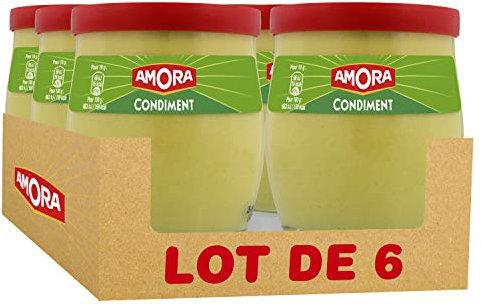 Amora Moutarde Condiments Verre de Table 240 g - Lot de 6