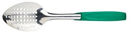 KitchenCraft MCSLOTSPNGRN Masterclass - Cuchara con ranura de acero inoxidable, 34 cm, color verde