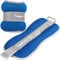 MOVIT® 2er Set Gewichtsmanschetten Neopren mit Reflektormaterial und Frottee-Einsatz Laufgewichte für Hand- und Fußgelenke 2x 1,0 kg blau