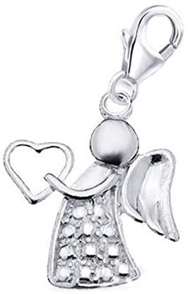 Goldene Hufeisen Schutzengel Charm Anhänger 925 Sterling-Silber für Bettelarmband Charmkette