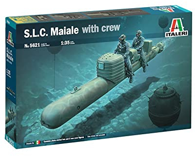 Italeri 5621 5621S 1:35 S.L.C. Maiale 200 m. Besatzung (2) -originalgetreue Nachbildung, Modellbau, Plastik Bausatz, Basteln, Kleben, Modellbausatz, Zusammenbauen, unlackiert, Mehrfarbig, IT5621