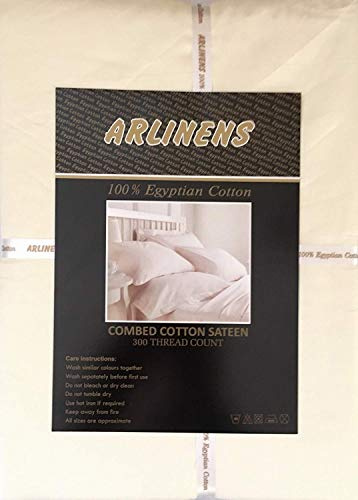ARLINENS 100% Egyptian Cotton T200 Duvet Cover with Pillowcases Bedding Set and sizes (Cream, King)