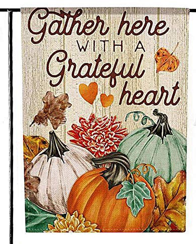 Herbst Welcome Kürbis Patch Gartenflagge doppelseitig Bauernhaus Herbst Hof Sackleinen Banner Flagge für Herbst Erntedankfest Indoor & Outdoor Dekoration