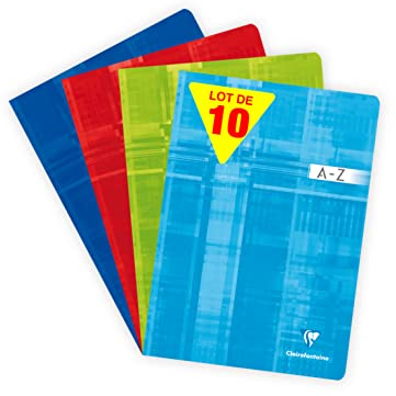 Clairefontaine 3169C - Adressbuch geheftet DIN A4, 31x29,7cm, 48 Blatt kariert 90g, farbig sortiert, 1 Stück