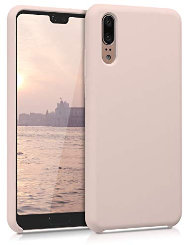 kwmobile Hülle kompatibel mit Huawei P20 Hülle - Silikon Handy Case - Handyhülle weiche Oberfläche - kabelloses Laden - Altrosa