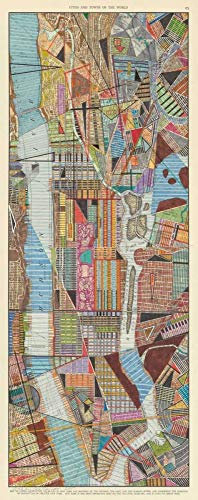 Sentirsi a casa TELA-TELA-Moderno-Mappa-di-New-York-III-Galapon-Nikki-Maps-Fine Art-stampa-incorniciato-su legno-barre-cm_47x18_in