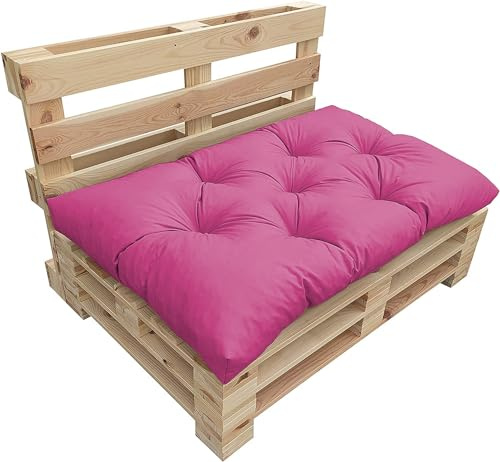 chilly pilley Coussin De Palette EU Imperméable Coussin De Jardin Imperméable Flocons De Mousse Plusieurs Tailles Et Couleurs (Coussin D'assise 120x 80. Rose)