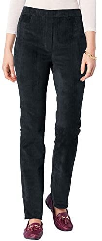 Chums Ladies Pull On Corduroy Trousers for Women Black 22