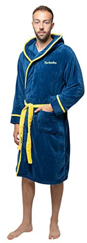 The Beatles Bathrobe Yellow Submarine Logo Official Mens Navy Blue Unisex S