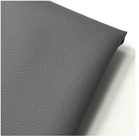 NIANTONG 160cm Breiter Kunstleder-Polsterstoff Meterware Litchi Texture Wasserdichtes Vinyl-Kunstleder für Autositze, Sofastuhlmöbel, Basteln(Color:grau)
