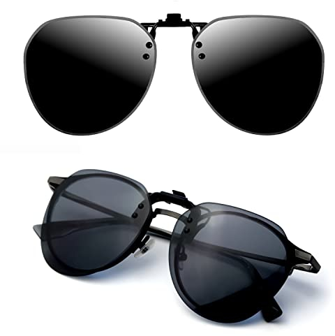 CREYESTAL Polarisiert Sonnenbrillen Aufsatz Brille, Sonnenbrille Clip, Anhebbar und Ultraleicht, Herren, Damen 100% UV400