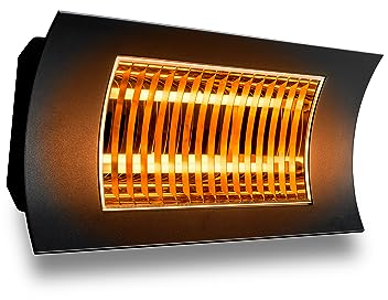 ROWI Infrarot- Terrassenheizstrahler/Wandheizstrahler HIW 2000/2/2 F Premium+ schwarz, 2000 W, Fernbedienung, Made in Europe