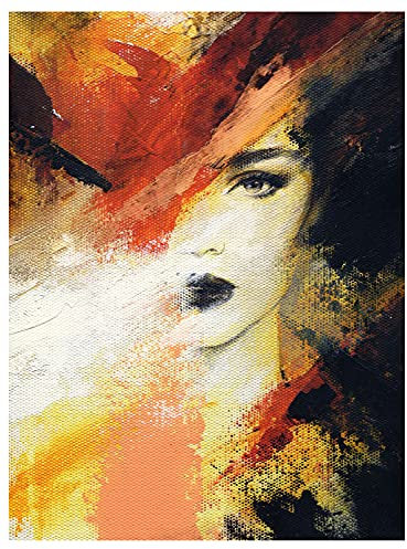 wandmotiv24 Deko Wandbild aus Acrylglas, Größe 80x60cm, Hochformat, Frauen Gemälde, Art, Bild, Schminke, Leinwand, Model, Dekoration Wohnung modern, Deko, Acryl, Wanddeko Schlafzimmer M0106