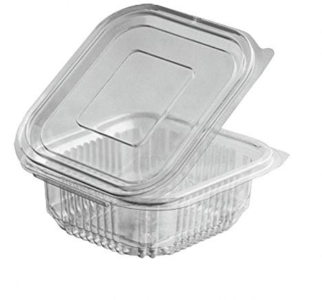 FALAMBI 50 Stk. Rechteckbecher klar mit Deckel 250 ml (PET)