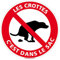 Panneau Les Crottes C'est Dans Le Sac - Déjection canine, crottes de chien - Panneau de sécurité rigide et rond - Diamètre 170 mm - Plastique PVC de 1 mm