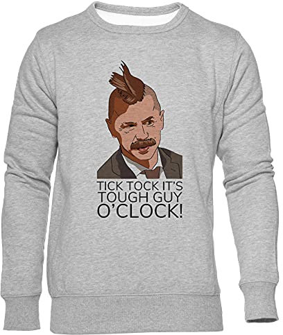 Enigmae Tick Tock It's Tough Guy O'clock Wozniak Jumper Unisex Herren Damen Lange Ärmel Grau Sweatshirt Men Women Sweater Grey M