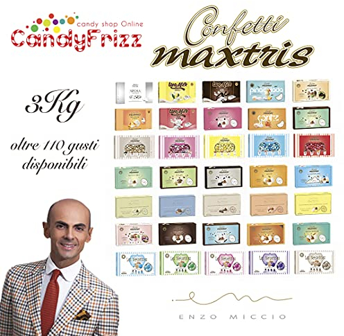 CandyFrizz Kit Confetti Maxtris per confettate o Bomboniere Gusti a Scelta (3 Kg Quantitativo per circa 20 invitati)