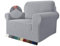 MAXIJIN Super Stretch Stuhlbezüge für Wohnzimmer, 1-teiliger Universal Stuhlbezug mit Armlehnen Jacquard Spandex Stuhlschutz Hunde Haustierfreundliche Sofa Couch Sesselbezug (1 Sitzer, Silber-Grau)
